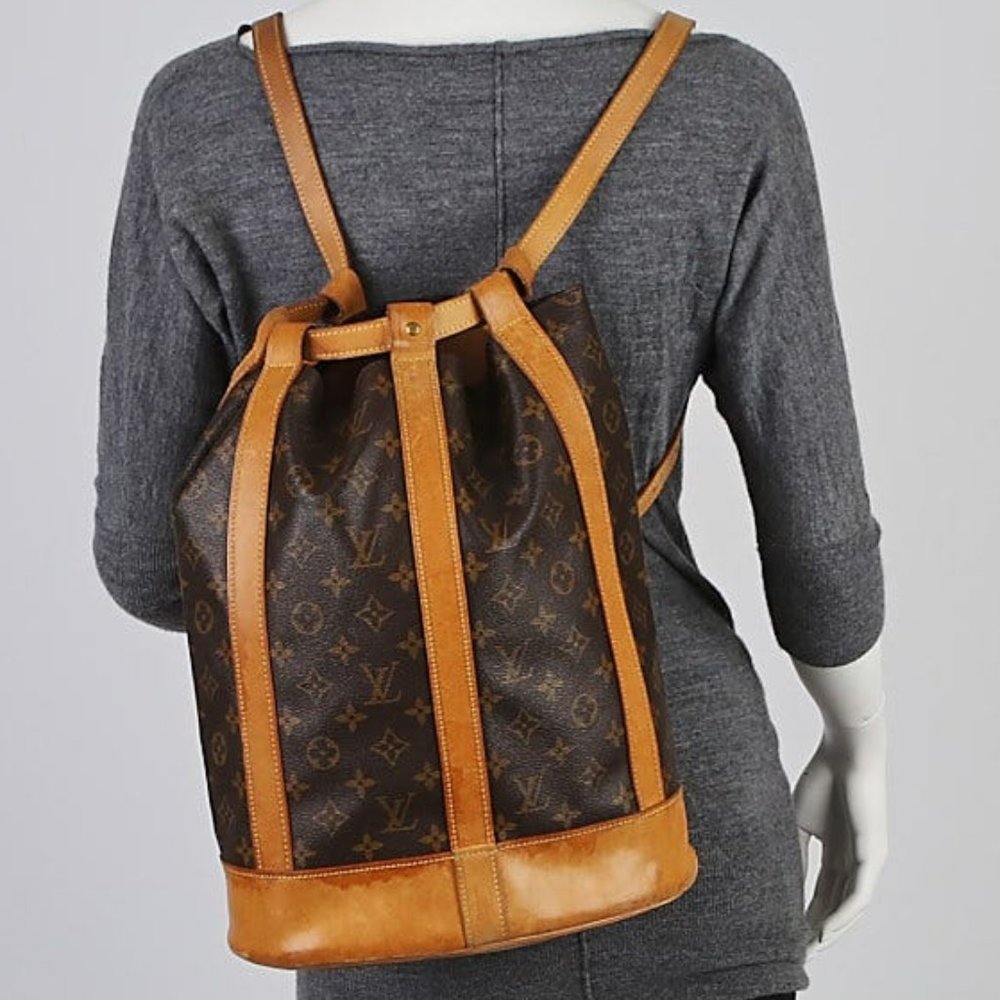 💎✨BEAUTIFUL✨💎Authentic Louis Vuitton Monogram Randonnee PM Laundry Bag Brown